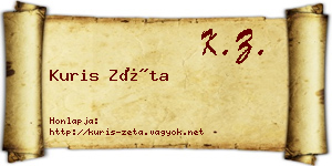Kuris Zéta névjegykártya